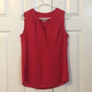 Sleeveless red Banana Republic blouse